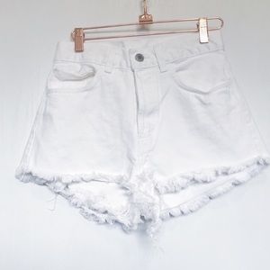 Brandy Melville white denim jean shorts